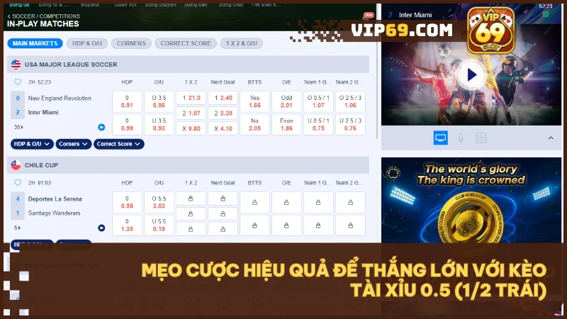 Áp dụng chiến lược đúng thời điểm để tối ưu tỷ lệ thắng kèo 0.5.